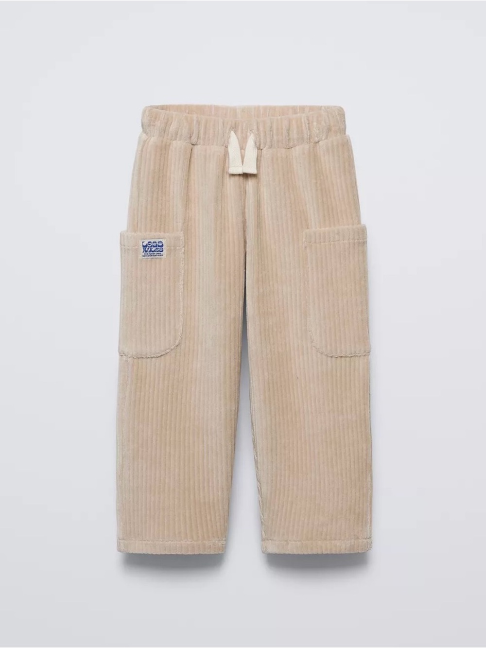 Zara Kids Beige Corduroy Drawstring Pants